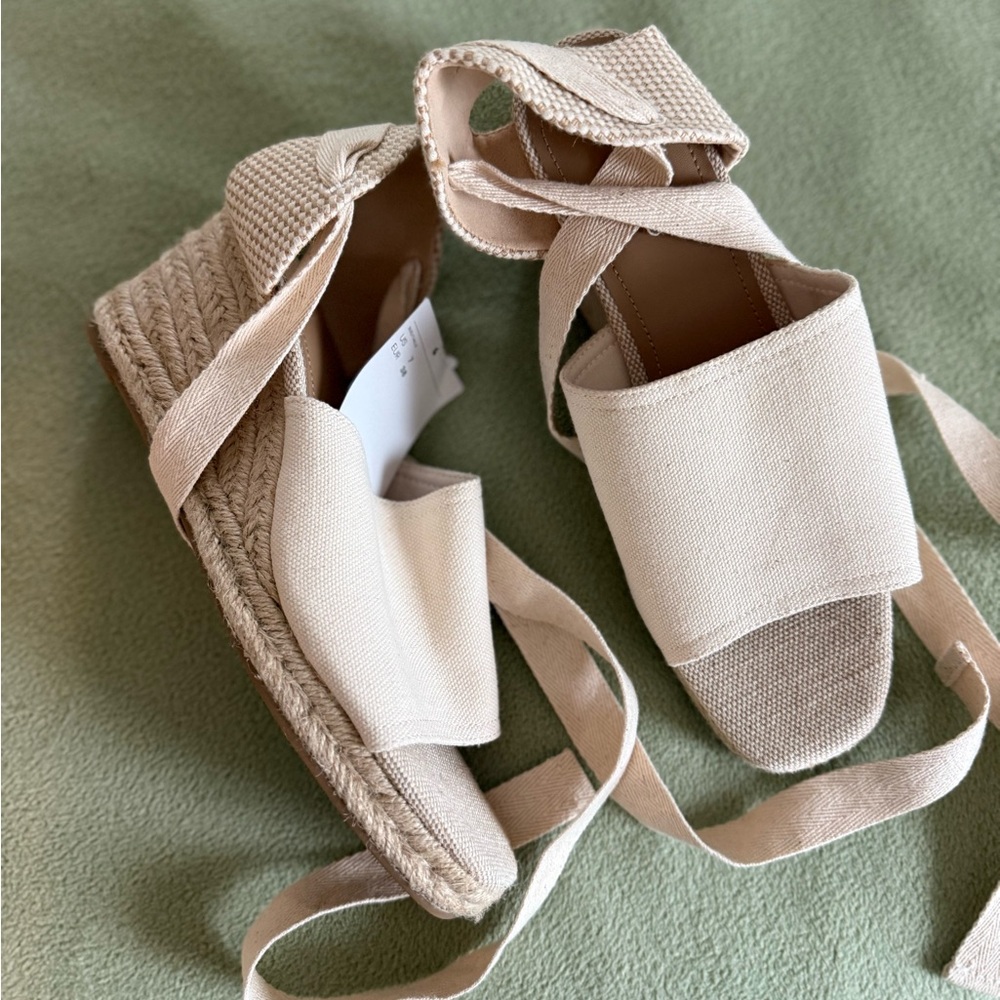 H&M Light Tan Espadrille Sandals